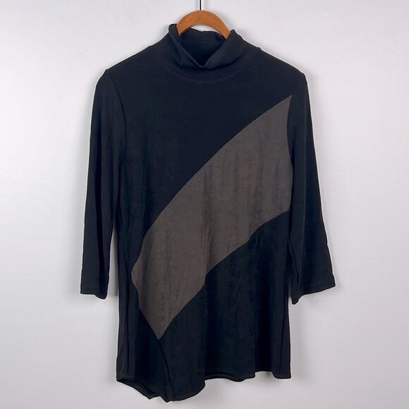 Chico’s Travelers size 0/ small color block mock neck top - Picture 2 of 8